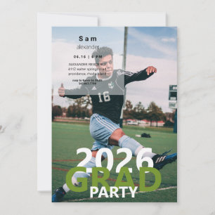 Soccer Photo Graduation Party Kaart