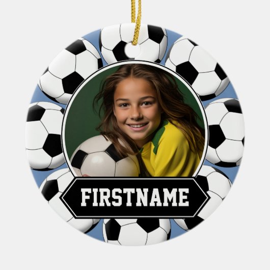 Soccer Photo Ornament for Youth Team Player (Voorkant)