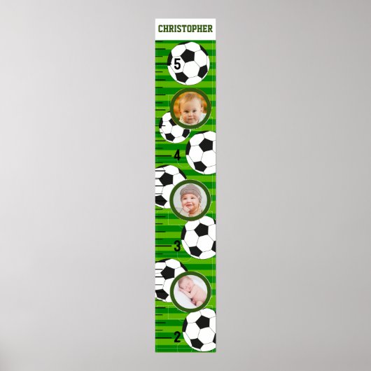 Soccer Photo Template Growth Chart Poster (Voorkant)