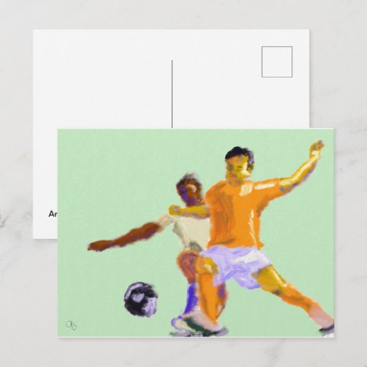 Soccer Play Art Briefkaart (Voorkant / Achterkant)