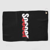 Soccer Player Abstract Swish - Word Art Golfhanddoek (Horizontaal)