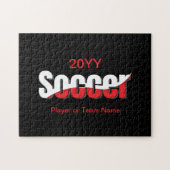 Soccer Player Abstract Swish - Word Art Legpuzzel (Horizontaal)