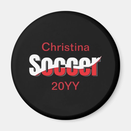 Soccer Player Abstract Swish - Word Art Magneet (Voorkant)