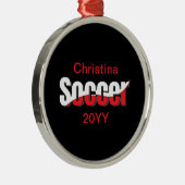 Soccer Player Abstract Swish - Word Art Metalen Ornament (Rechts)