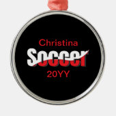 Soccer Player Abstract Swish - Word Art Metalen Ornament (Voorkant)