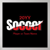 Soccer Player Abstract Swish - Word Art Poster (Voorkant)