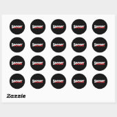 Soccer Player Abstract Swish - Word Art Ronde Sticker (Vel)