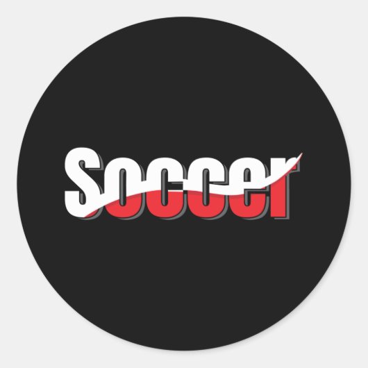 Soccer Player Abstract Swish - Word Art Ronde Sticker (Voorkant)