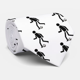 Soccer player and ball custom neck tie stropdas