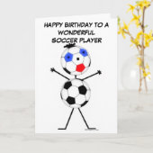 Soccer Player Birthday Kaart (Gele Bloem)
