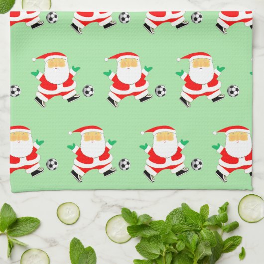 Soccer Player Christmas Towel Theedoek (Gevouwen)