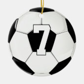 Soccer Player Custom Jersey Number Sport Kerstmis Keramisch Ornament (Voorkant)