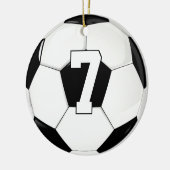 Soccer Player Custom Jersey Number Sport Kerstmis Keramisch Ornament (Links)