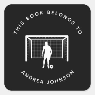 Soccer Player Goalie Goalkeeper Bookplate Vierkante Sticker