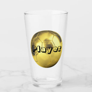 Soccer Player Gold Football Drink bier Glas