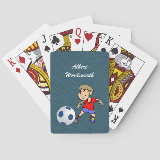 Soccer - Player image and Ball - Personalize Pokerkaarten (Achterkant)