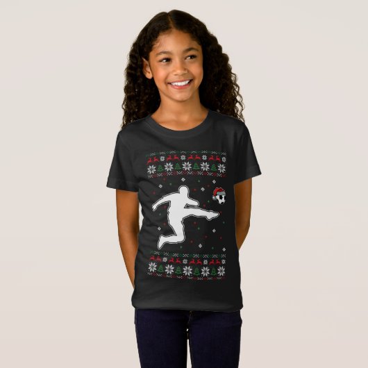 Soccer Player kerstkool Sport Ugly X-Mas Paja T-shirt (Voorkant volledig)