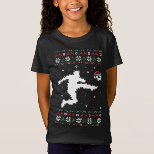 Soccer Player kerstkool Sport Ugly X-Mas Paja T-shirt (Voorkant)