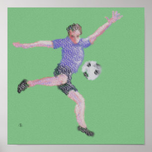 Soccer Player Kick Art Poster
