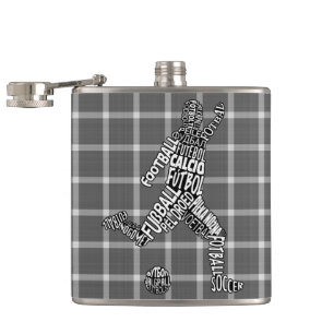 Soccer Player Languages Hip Flask Heupfles