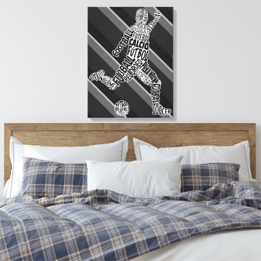 Soccer Player Languages-Typografie Canvas Afdruk (Insitu (Slaapkamer))