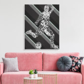 Soccer Player Languages-Typografie Canvas Afdruk (Insitu (Woonkamer))