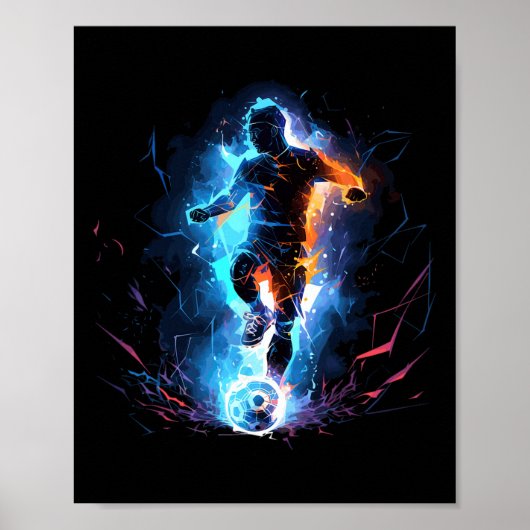 Soccer Player Lightning  Poster (Voorkant)