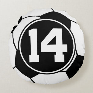 Soccer Player Number 14 Sportballcadeau Rond Kussen