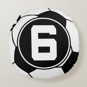 Soccer Player Number 6 Sports Ball Cadeau Rond Kussen