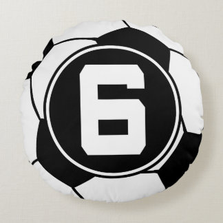 Soccer Player Number 6 Sports Ball Cadeau Rond Kussen