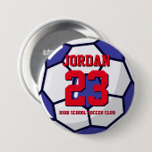Soccer Player Number School Sports Team Ronde Button 7,6 Cm (Voorkant /achterkant)