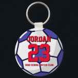 Soccer Player Number School Sports Team Sleutelhanger<br><div class="desc">Een perfecte pin voor sportfans,  sporters,  spelers,  trainers of kapitein van het voetbalteam. Je kunt de formulering aanpassen aan elke evenement met dit sportthema,  of het nu gaat om verjaardagen,  kampioenschappen of winnende feestdagen.</div>