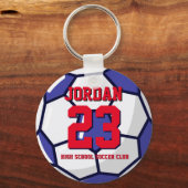 Soccer Player Number School Sports Team Sleutelhanger (Voorkant)