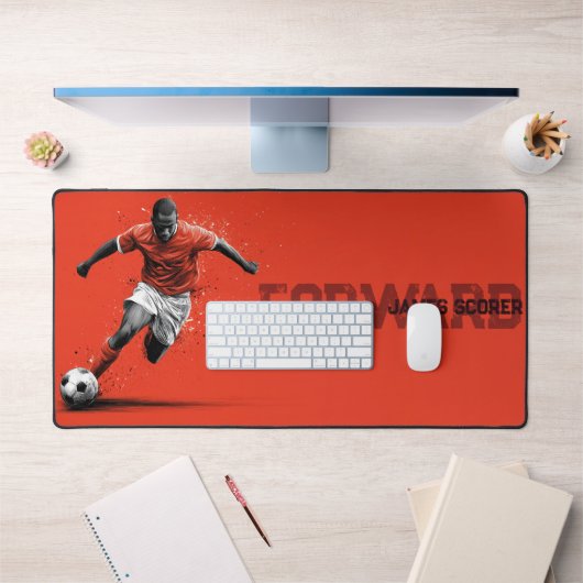 Soccer Player on Red Background Bureaumat (Kantoor 1)