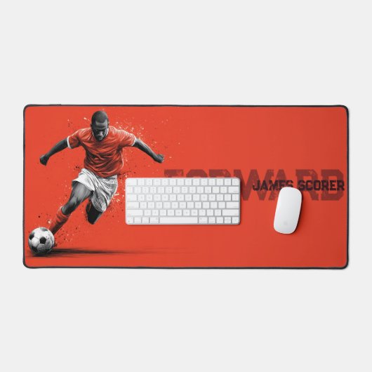 Soccer Player on Red Background Bureaumat (Keyboard & Muis)