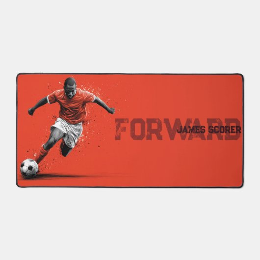 Soccer Player on Red Background Bureaumat (Voorkant)