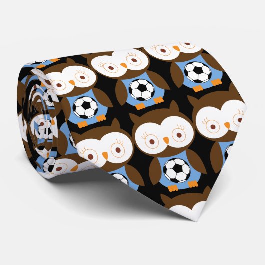 Soccer Player Owl Cadeaus Stropdas (Opgerold)
