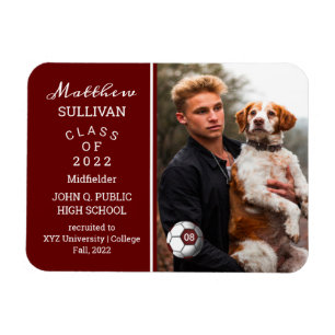 Soccer Player Photo Afstuderen Notice Magnet Magneet