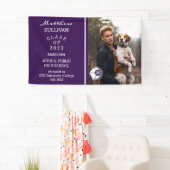 Soccer Player Photo Paars Afstuderen Banner (Insitu)