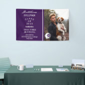 Soccer Player Photo Paars Afstuderen Banner (Beurs)