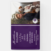 Soccer Player Photo Paars Afstuderen Banner (Verticaal)