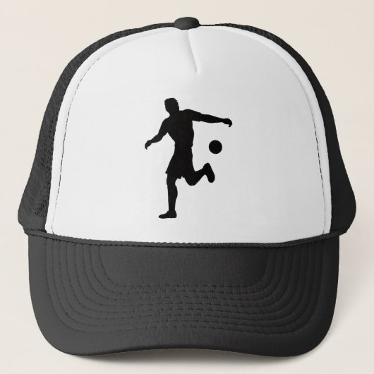 Soccer Player Silhouette Hat Design Trucker Pet (Voorkant)