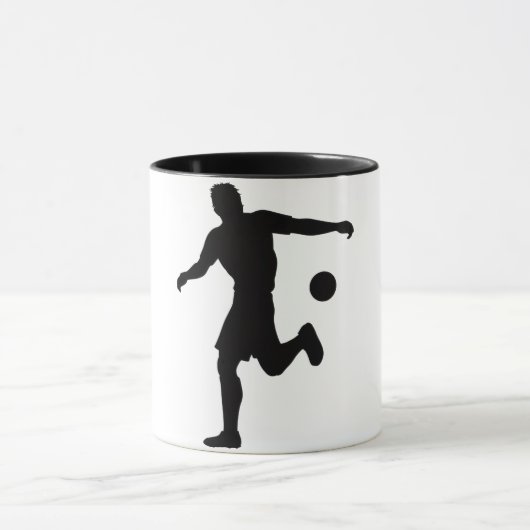 Soccer Player Silhouette Mug Design Mok (Midden)