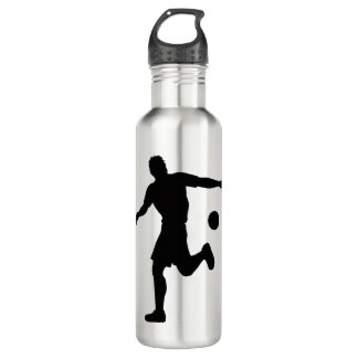 Soccer Player Silhouette Water Bottle Design Waterfles