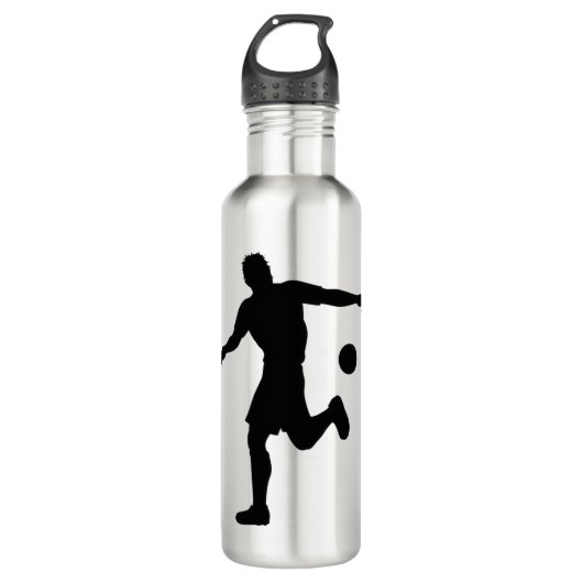Soccer Player Silhouette Water Bottle Design Waterfles (Voorkant)