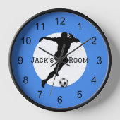 Soccer Player Silhouette Wooden Wall klok (Voorkant)