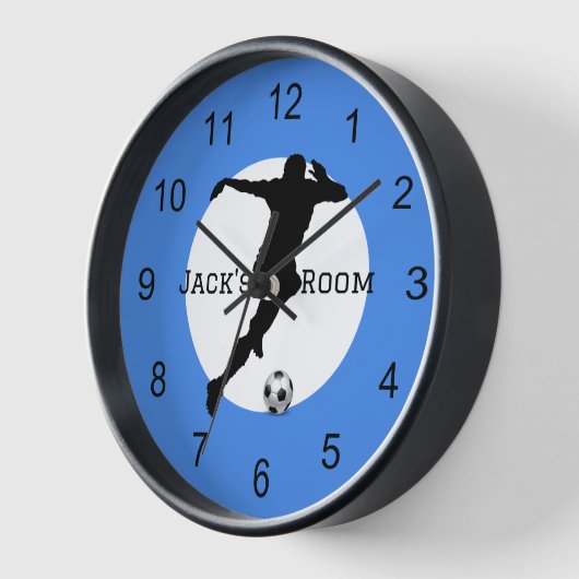 Soccer Player Silhouette Wooden Wall klok (Hoek)