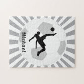 Soccer Player Trick Grey Sunlight Ball Kinder Name Legpuzzel (Horizontaal)