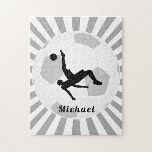 Soccer Player Trick Grey Sunlight Ball Kinder Name Legpuzzel (Verticaal)