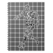 Soccer Player Typographic Notitieboek (Voorkant)